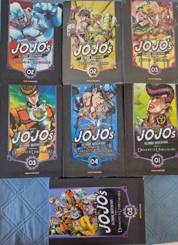 DESCONTÃO Coleção: 7 Volumes JoJo?s Bizarre Adventure - Mangá de Hirohiko Araki