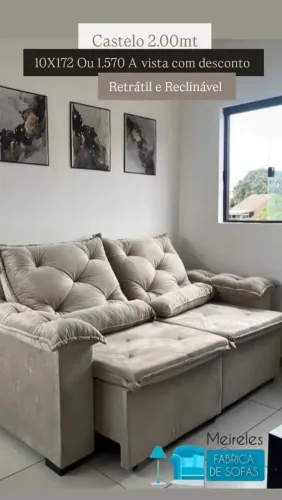 Sofá Retrátil e Reclinável Castelo 2.00mt
