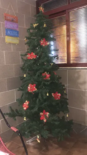 Árvore de Natal de ferro dobrável 2,20m 