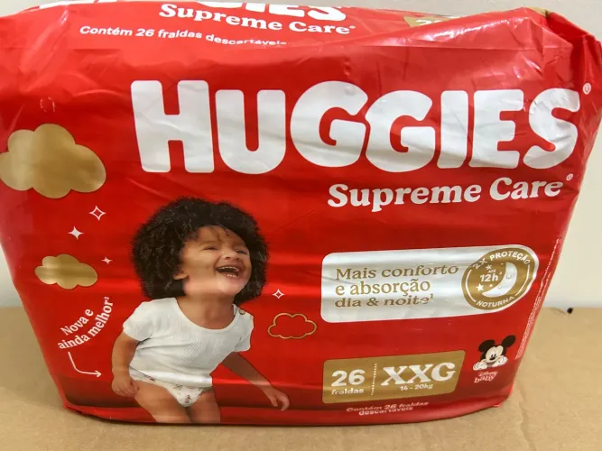 Fralda XXG com 26un Huggies supreme Care 