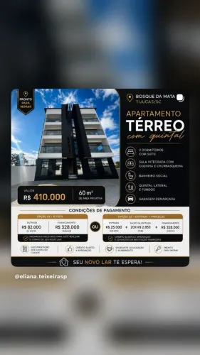 Apartamento Garden, Bosque da Mata em Tijucas, 2 quartos com suíte