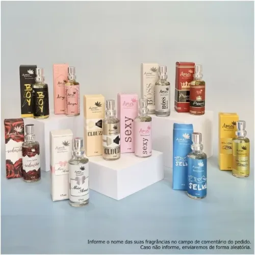 Kit com 10 perfumes de 17ml + Frete Grátis + site + loja virtual Amei Cosméticos