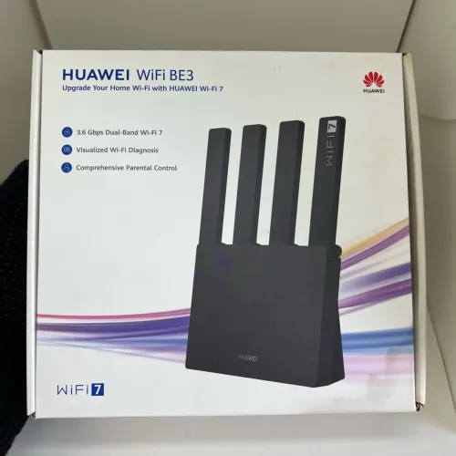 roteador huawei wifi be3 dual-band wi-fi 7 3.6 gpbs original novo lacrado na cor preto