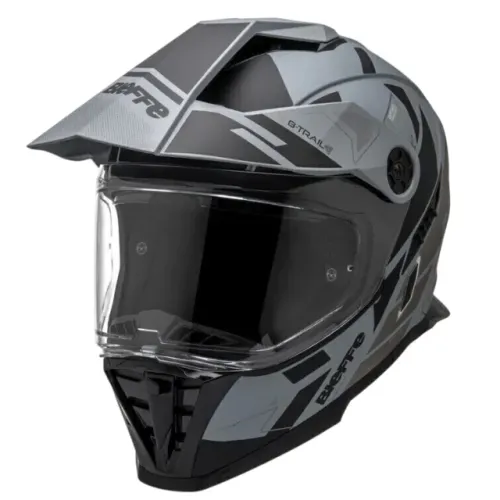 Capacete Bieffe B-trail Conquest Cinza Fosco - somos loja, parcelamos