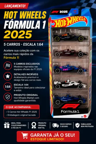 Hot Wheels Fórmula 1 2025 - Conjunto com 5 carros Lacrado