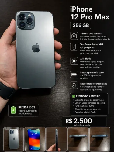 iPhone 12 Pro Max 256 GB Preto