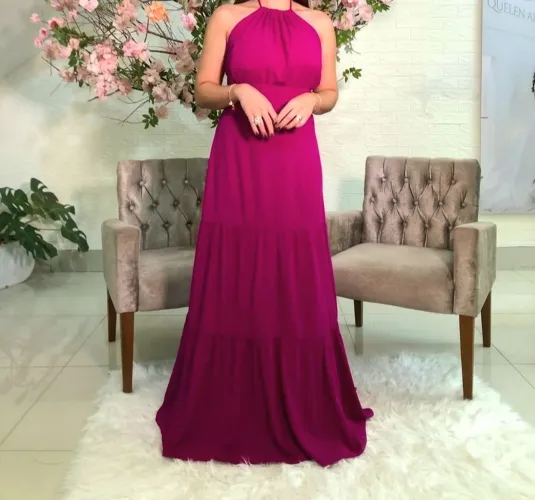 Vestido Janaína Fúcsia | P | Madrinha de casamento