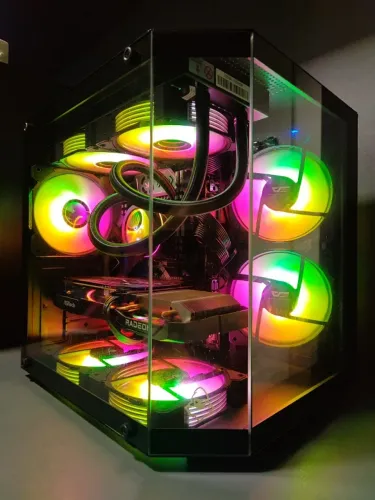 PC gamer RX6600 8gb, 4x8gb ram ddr4, Intel xeon E5 2667V3 8/16, nvme 480gb. montagem nova.