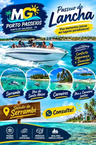 Lancha locação Serrambi PE
