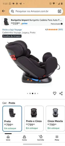 Cadeirinha para criança de 0 a 13 kg marca Voyage
