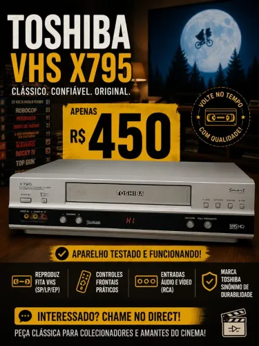 VIDEO CASSETE TOSHIBA X796 - 7 CABEÇAS