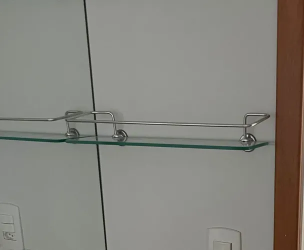 Prateleira de vidro 40x10 cm com suporte em inox