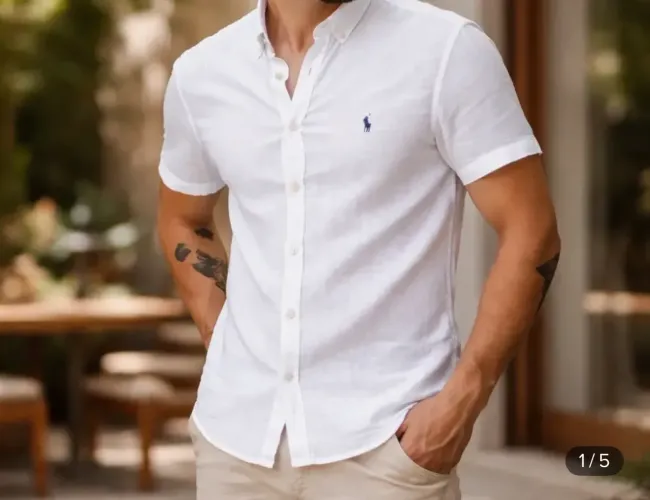 Camisa Social Manga Curta Ralph Lauren - TAM M 