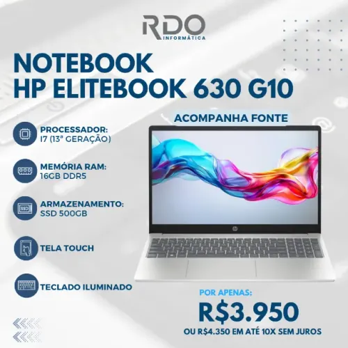 Notebook HP 630 i7 13th RAM SSD 500gb