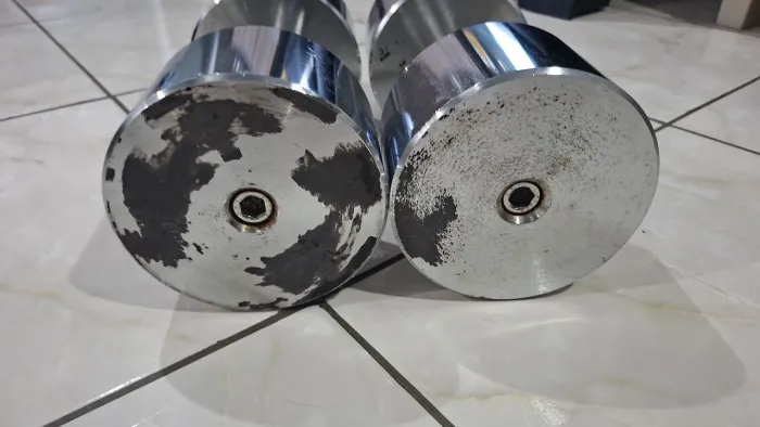 Par de alter maciço cromado de 35kg cada