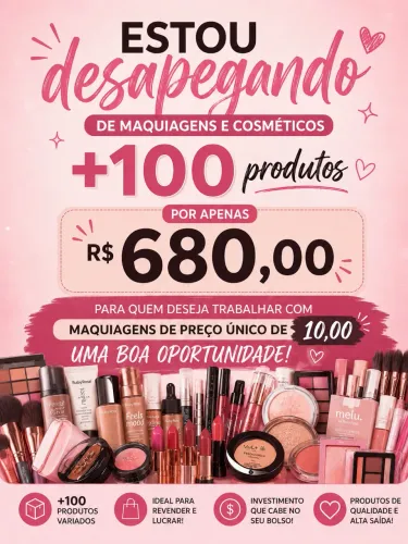 Atacado de maquiangens e cosméticos +100 produtos