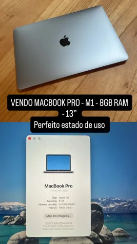 MACBOOK 13? - Processador M1 - 8Gb RAM - 512Gb HD