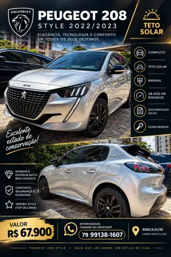 Peugeot 208 Style 1.0 Flex 6V 5P Mec. 2023
