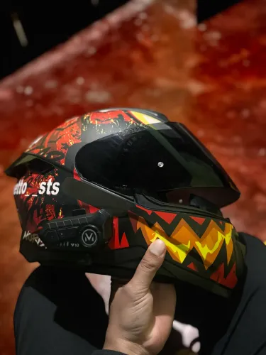 Capacete Norisk Ff802 Hallowem Vermelho Spoiler TAM 58
