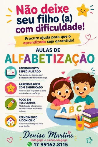 AULAS DE ALFABETIZAÇÃO