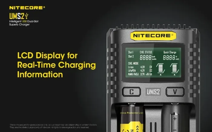 Carregador de bateria inteligente NITECORE UMS2