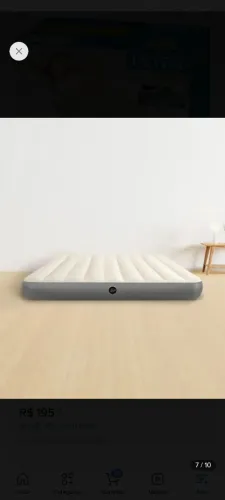 Colchão inflável Casal Dura Beam Fiber Tech Queen Intex cor cinza