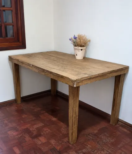 Mesa Rústica em MDF - Visual Desgastado Tendência Industrial