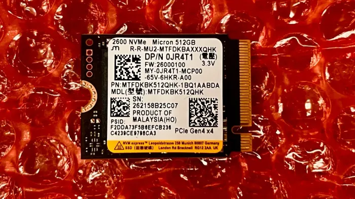 SSD 512GB NVMe M.2 PCIe Gen4 x4 Micron (Original / OEM)