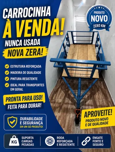CARROCINHA REBOQUE NOVA - NUNCA USADA! ?