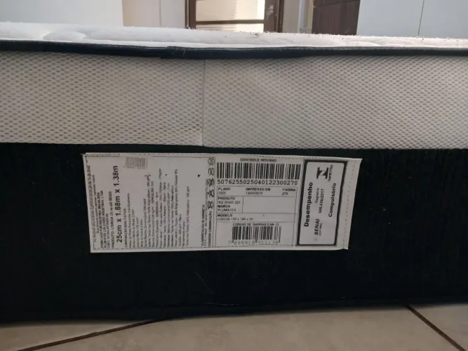 Vendo somente o colchão -marca plumatex - modelo Lisboa -138×188×25