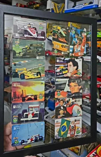 Quadro set cartões telefonicos f1 ayrton senna mclaren