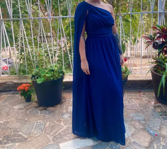 Vestido azul marinho
