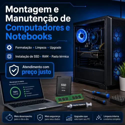 MONTAGEM E MANUTENÇÃO DE COMPUTADORES E NOTEBOOKS