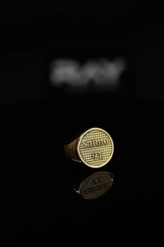 Anel Salmo 91 ouro 18k