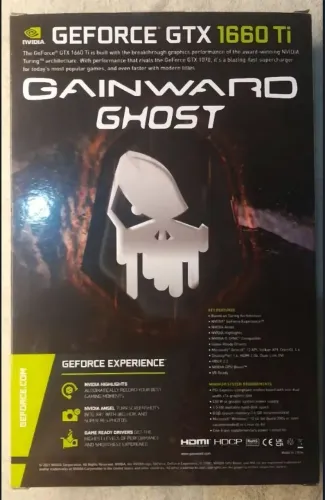 Placa vídeo 1660TI Gainward Ghost 6GB NVIDIA GEFORCE GTX GDDR6 1660 TI PC Gamer Computador