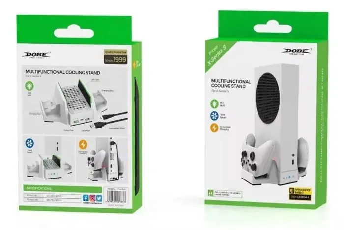Suporte para Xbox Series S com cooler e carregando de controles