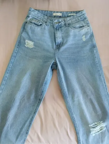 Calça Wide Leg Slim da Riachuelo azul claro - Tam 38