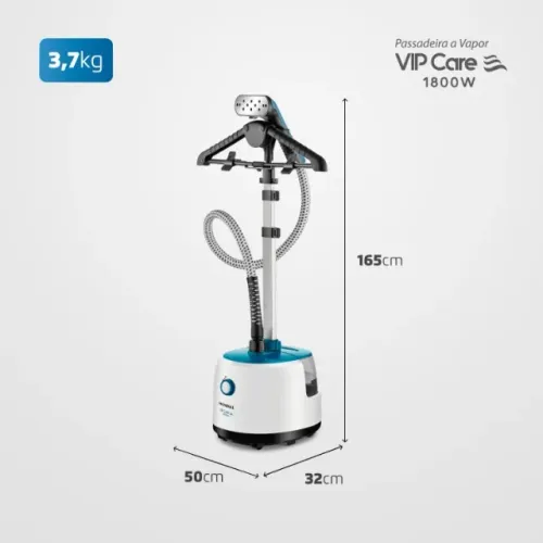 Passadeira a Vapor Vip Care Branco/Azul, 1800W - MONDIAL