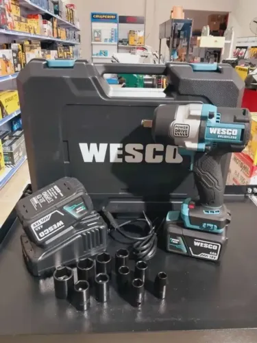 Chave de impacto Profissional 2 Baterias 18v 4ah motor Brushless Wesco (Loja)