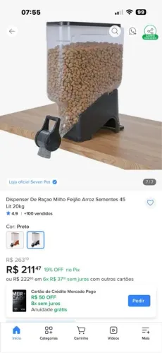 Dispenser para ração novo
