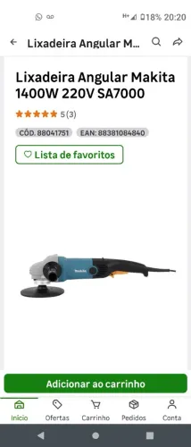 Lixadeira Angular Makita 1400W 220V SA7000 