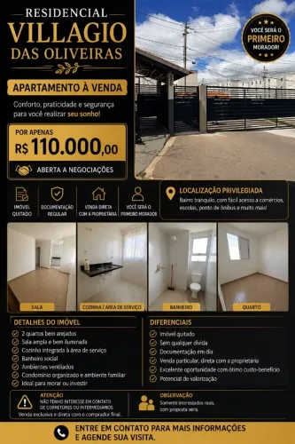 Apartamento à venda por apenas R$ 110.000,00.