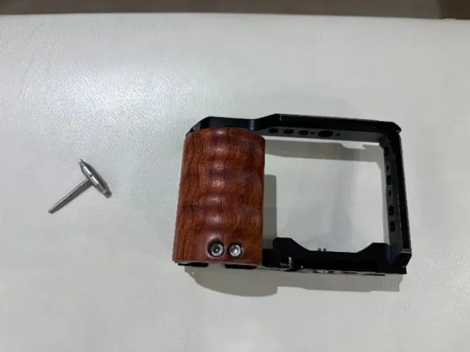 Cage Andoer Para Câmera Sony Zv-e10 Com Grip De Madeira Preto