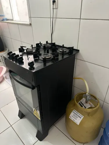 Fogão 4 bocas Mônaco top glass tampa de vidro limpa fácil