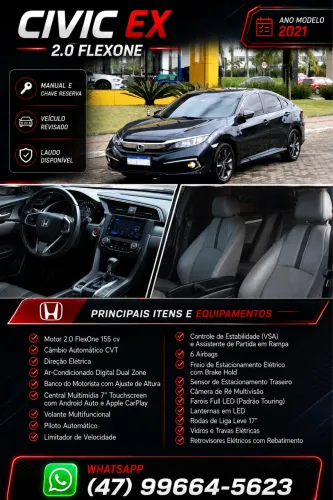 Honda Civic Sedan EX 2.0 Flex 16V Aut.4p 2021