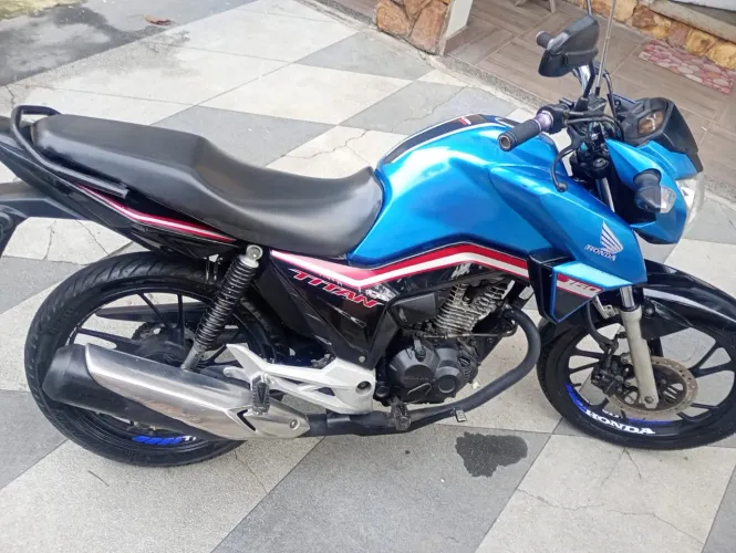 Honda Titan 160 2020 Azul personalizada