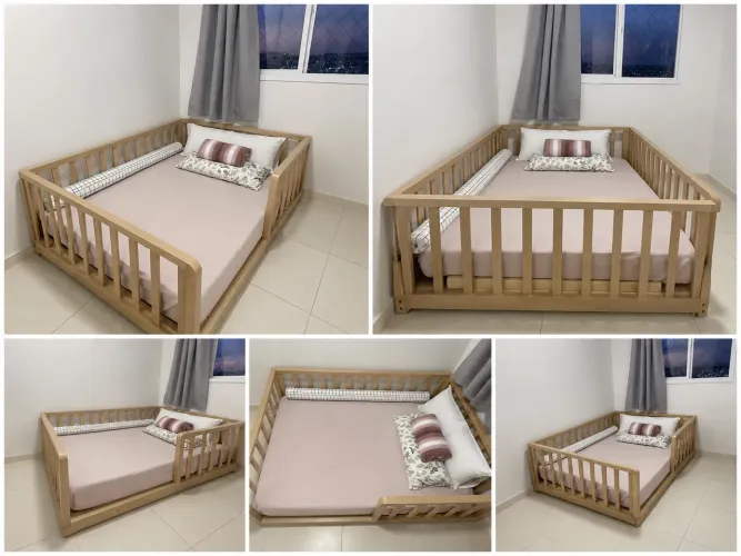 Cama Montessori Casal - Com colchão 