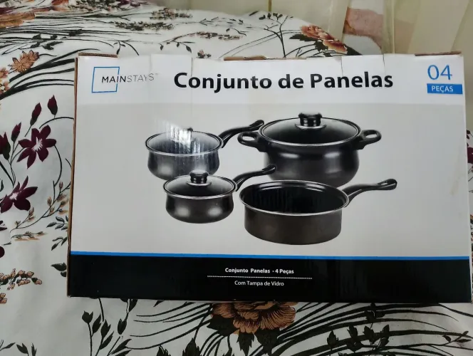 Jogo de Panelas com Tampa de Vidro
