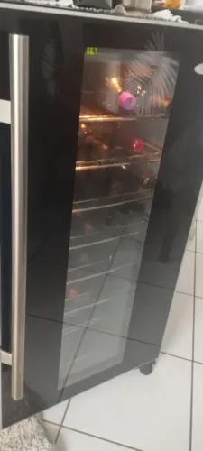 Adega com compressor, 34 garrafas, 110v (vai com o transformador) 