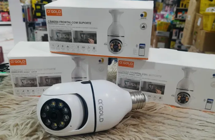 Câmera Ip Wi-Fi Lâmpada 360° Segurança Visão Noturna - Entrega Grátis